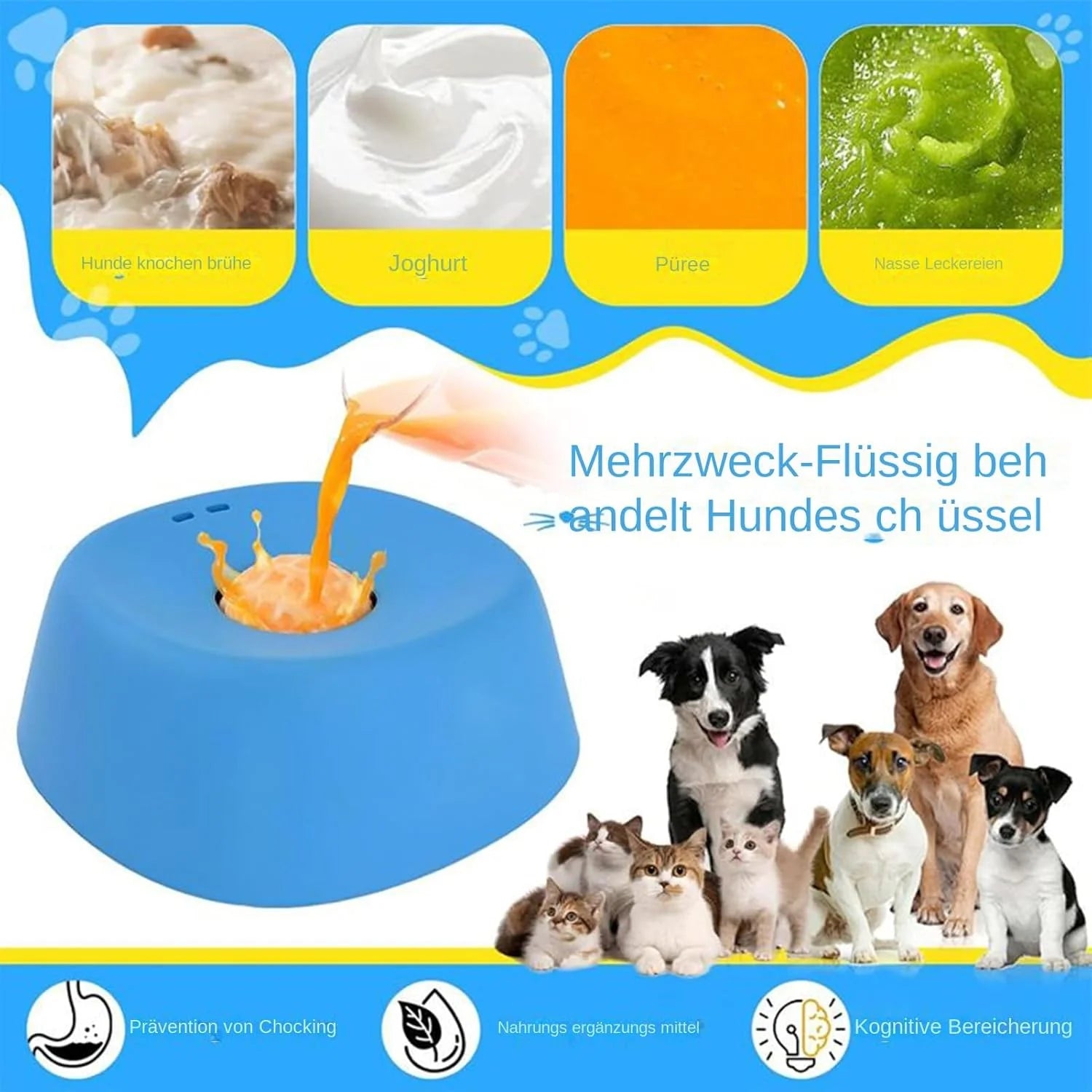 Dog Lick Bowl,Slow Feeder Dog Bowls, Anxiety-Relief Feeding Solution