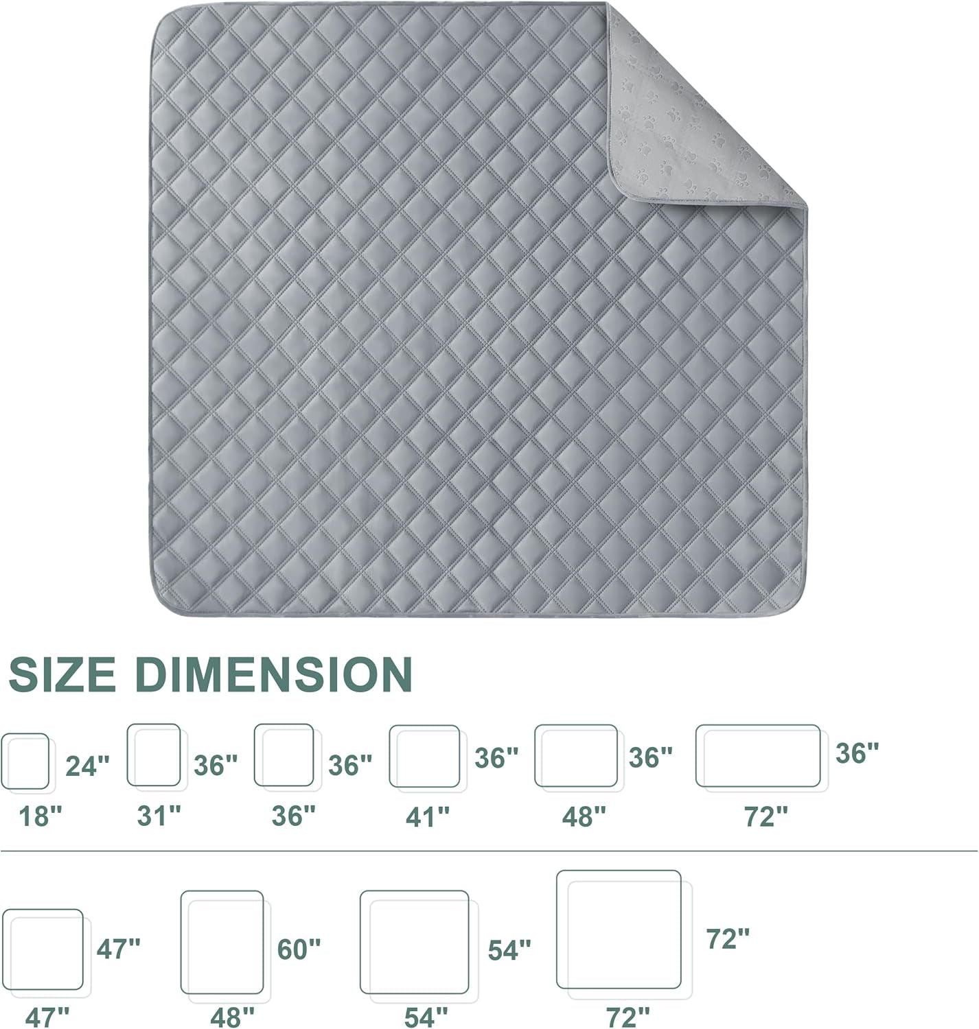 Reusable Washable Pee Pads for Dogs Large/Extra Large 36'' X 41'' 2 Pack, Absorbent Pet Puppy Dog Training Pads Non-Slip, Waterproof Potty Pads for Dogs Leak-Proof