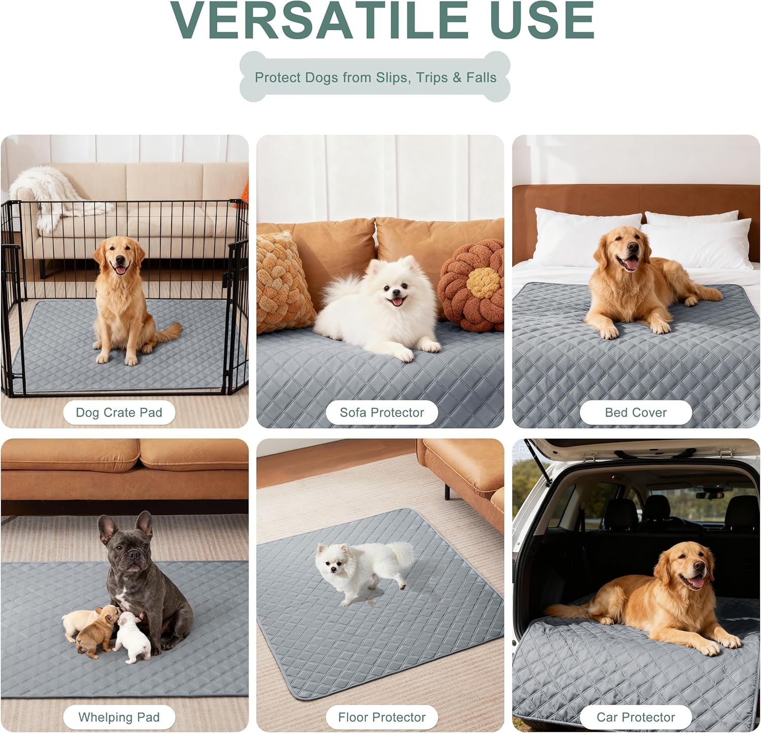 Reusable Washable Pee Pads for Dogs Large/Extra Large 36'' X 41'' 2 Pack, Absorbent Pet Puppy Dog Training Pads Non-Slip, Waterproof Potty Pads for Dogs Leak-Proof