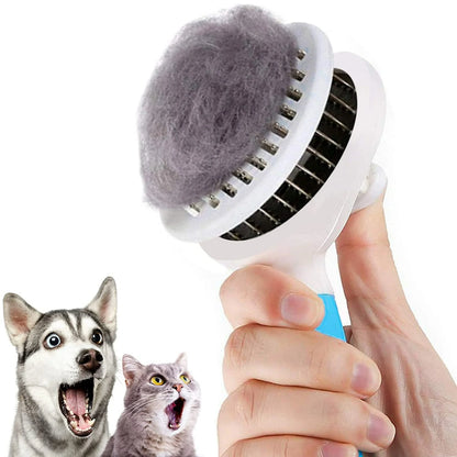 Self-Cleaning Deshedding Tool for Cats and Dogs - Effective Undercoat and Mat Removal for All Hair Lengths