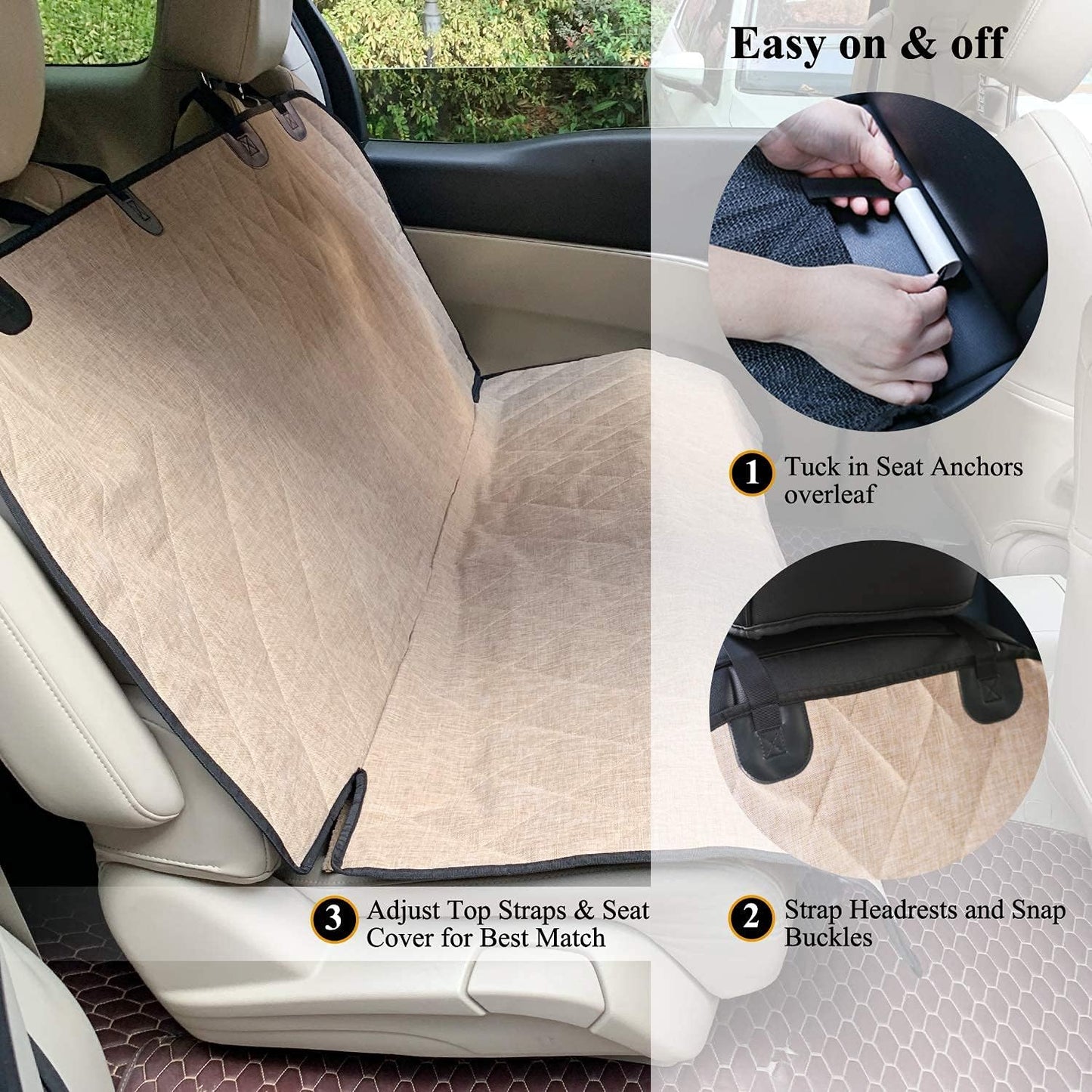 Dog Backseat Cover Pet Bench Protectors with Anti-Slip Backing, 46" L * 52" W