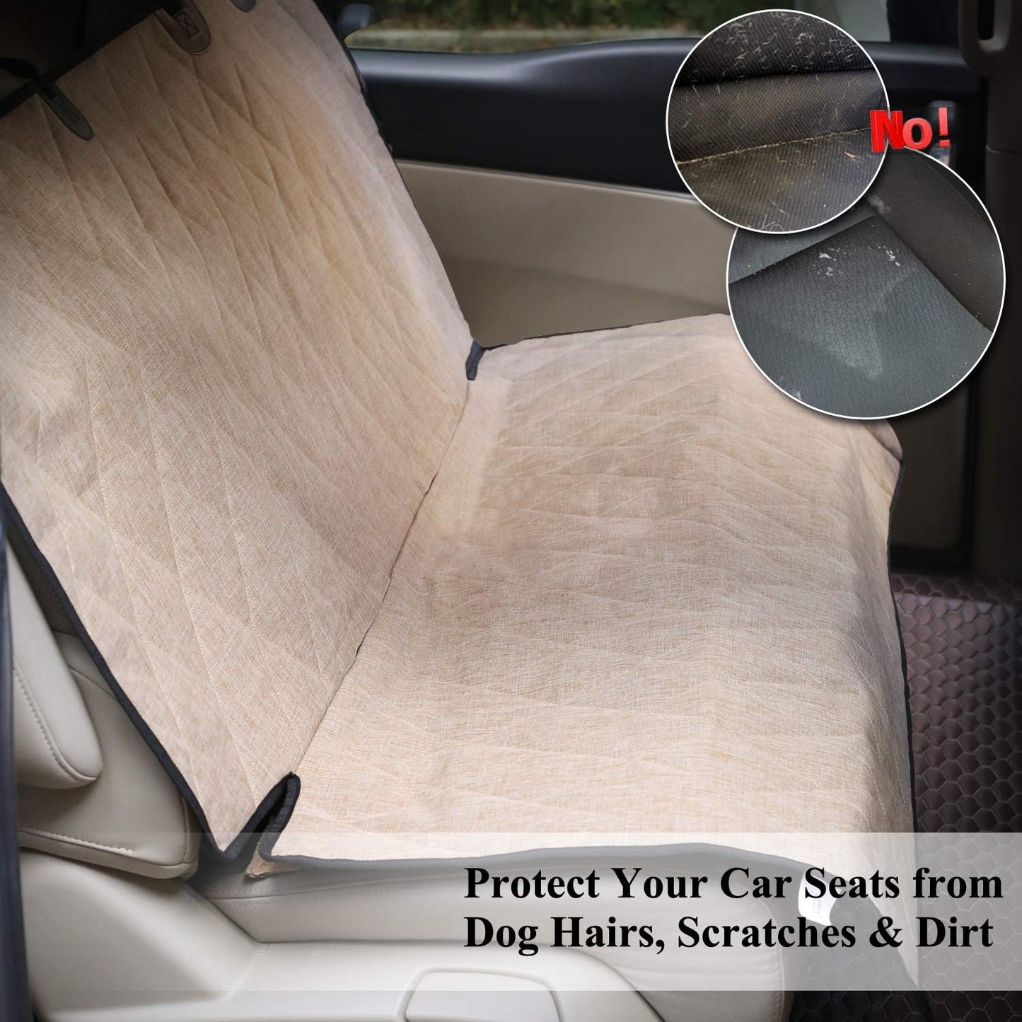 Dog Backseat Cover Pet Bench Protectors with Anti-Slip Backing, 46" L * 52" W
