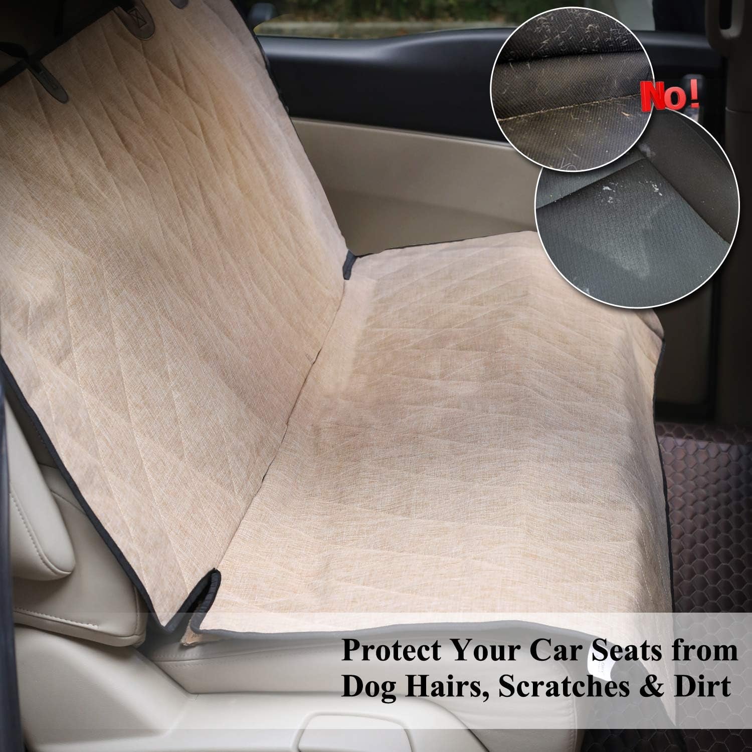 Dog Backseat Cover Pet Bench Protectors with Anti-Slip Backing, 46" L * 52" W