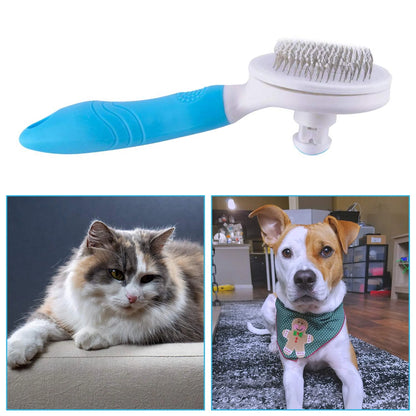 Self-Cleaning Deshedding Tool for Cats and Dogs - Effective Undercoat and Mat Removal for All Hair Lengths