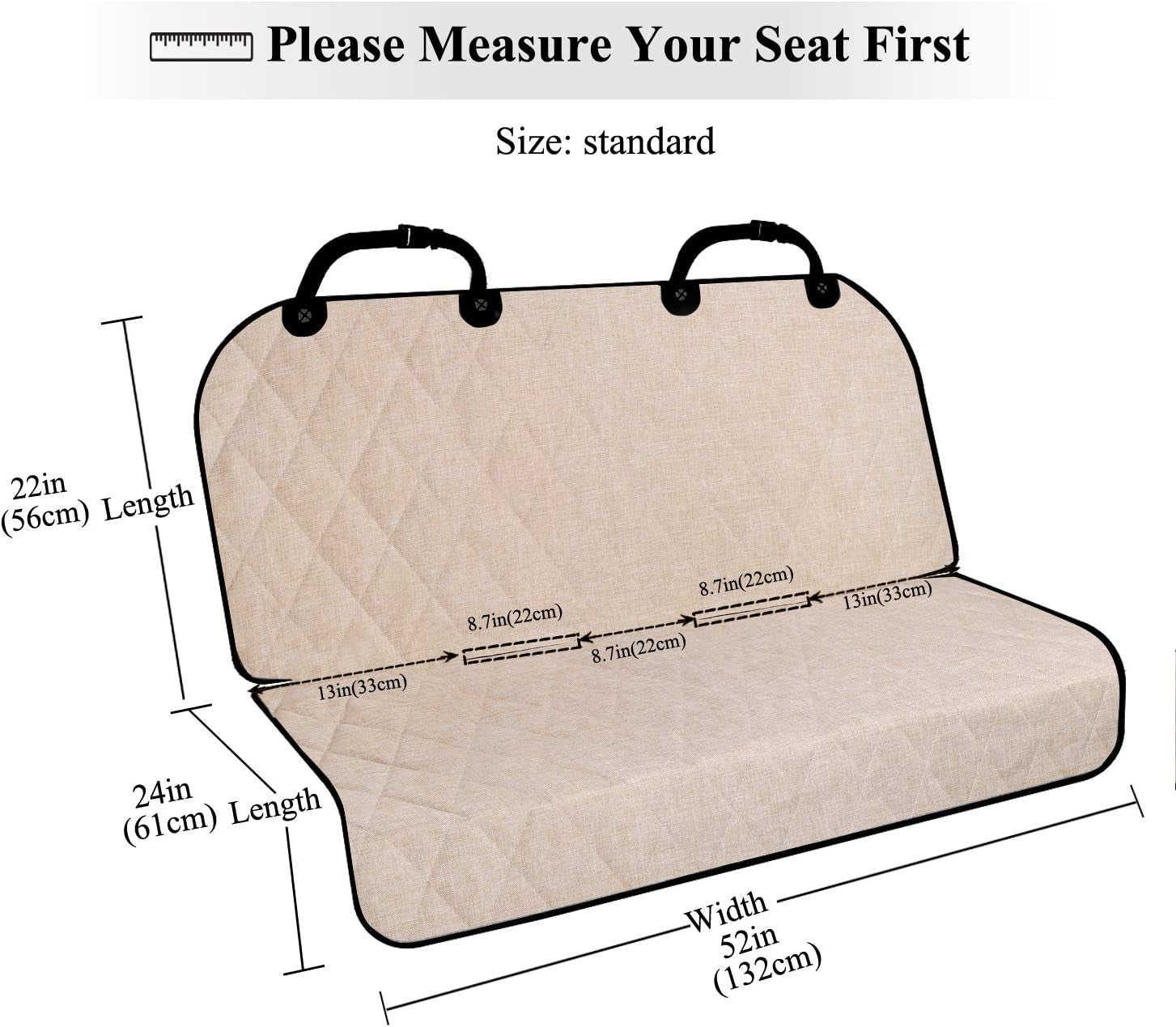 Dog Backseat Cover Pet Bench Protectors with Anti-Slip Backing, 46" L * 52" W