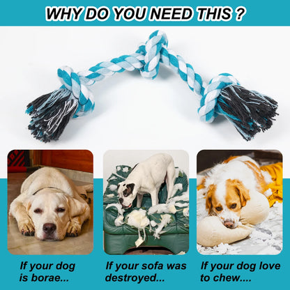  3 Knots Durable Braided Cotton Pet Chew Rope Toys for Dogs And Cats